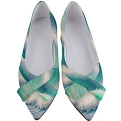 Beautiful Abstract Pastel Ocean Waves Women s Bow Heels by GardenOfOphir