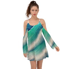 Beautiful Abstract Pastel Ocean Waves Boho Dress by GardenOfOphir