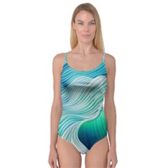 Pastel Abstract Waves Pattern Camisole Leotard  by GardenOfOphir