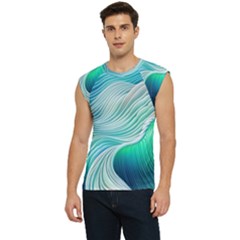 Pastel Abstract Waves Pattern Men s Raglan Cap Sleeve Tee by GardenOfOphir