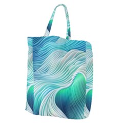 Pastel Abstract Waves Pattern Giant Grocery Tote by GardenOfOphir