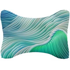 Pastel Abstract Waves Pattern Seat Head Rest Cushion by GardenOfOphir