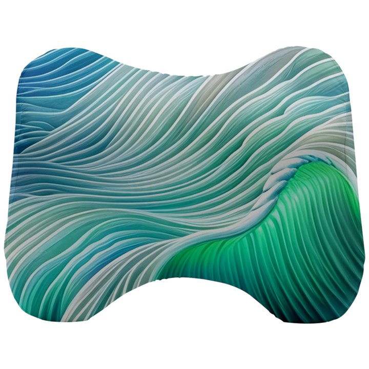 Pastel Abstract Waves Pattern Head Support Cushion