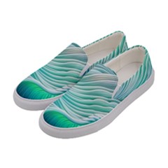 Pastel Abstract Waves Pattern Women s Canvas Slip Ons by GardenOfOphir