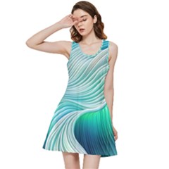 Pastel Abstract Waves Pattern Inside Out Racerback Dress by GardenOfOphir