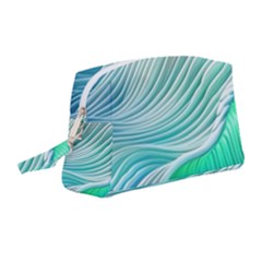 Pastel Abstract Waves Pattern Wristlet Pouch Bag (medium) by GardenOfOphir