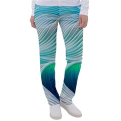 Pastel Abstract Waves Pattern Women s Casual Pants by GardenOfOphir