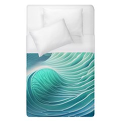 Pink Sky Blue Ocean Waves Duvet Cover (single Size) by GardenOfOphir