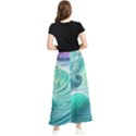 Pink Sky Blue Ocean Waves Maxi Chiffon Skirt View2