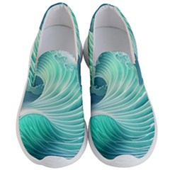 Pink Sky Blue Ocean Waves Men s Lightweight Slip Ons by GardenOfOphir