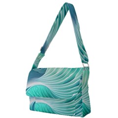 Pink Sky Blue Ocean Waves Full Print Messenger Bag (s) by GardenOfOphir