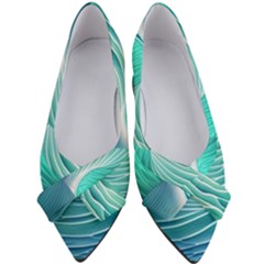 Pink Sky Blue Ocean Waves Women s Bow Heels by GardenOfOphir