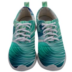 Pink Sky Blue Ocean Waves Mens Athletic Shoes by GardenOfOphir