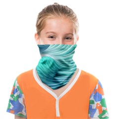 Pink Sky Blue Ocean Waves Face Covering Bandana (kids) by GardenOfOphir