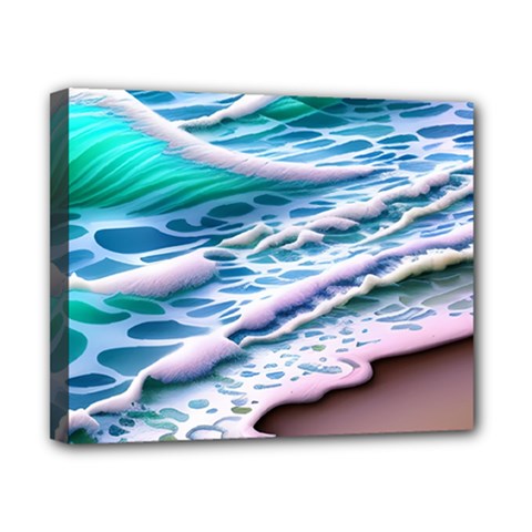 Shore Blue Ocean Waves Canvas 10  X 8  (stretched) by GardenOfOphir