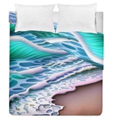 Shore Blue Ocean Waves Duvet Cover Double Side (queen Size) by GardenOfOphir