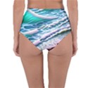 Shore Blue Ocean Waves Reversible High-Waist Bikini Bottoms View4