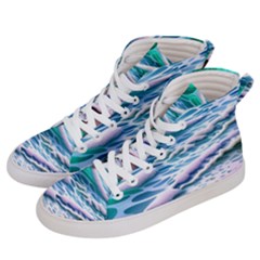 Shore Blue Ocean Waves Women s Hi-top Skate Sneakers by GardenOfOphir