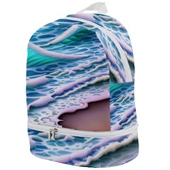 Shore Blue Ocean Waves Zip Bottom Backpack by GardenOfOphir