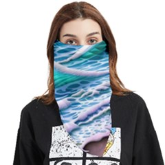 Shore Blue Ocean Waves Face Covering Bandana (triangle) by GardenOfOphir