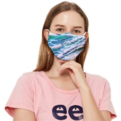 Shore Blue Ocean Waves Fitted Cloth Face Mask (adult) by GardenOfOphir