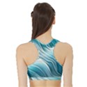 Pastel Blue Ocean Waves Iii Sports Bra with Border View2