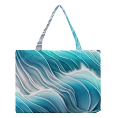 Pastel Blue Ocean Waves Iii Medium Tote Bag by GardenOfOphir