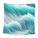 Pastel Blue Ocean Waves Iii Square Tapestry (Large) View1