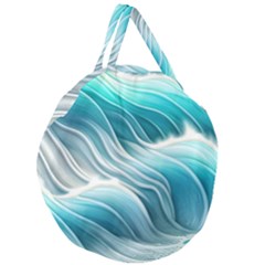 Pastel Blue Ocean Waves Iii Giant Round Zipper Tote