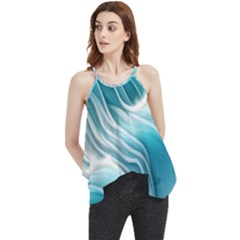 Pastel Blue Ocean Waves Iii Flowy Camisole Tank Top by GardenOfOphir