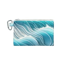 Pastel Blue Ocean Waves Iii Canvas Cosmetic Bag (small) by GardenOfOphir