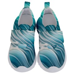 Pastel Blue Ocean Waves Iii Kids  Velcro No Lace Shoes by GardenOfOphir