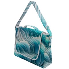 Pastel Blue Ocean Waves Iii Box Up Messenger Bag by GardenOfOphir