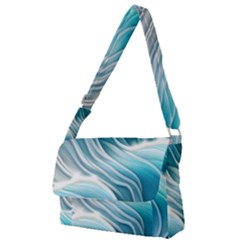 Pastel Blue Ocean Waves Iii Full Print Messenger Bag (s) by GardenOfOphir