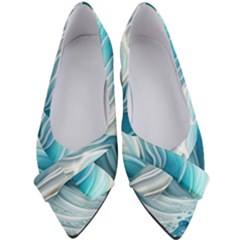 Pastel Blue Ocean Waves Iii Women s Bow Heels by GardenOfOphir