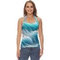 Pastel Blue Ocean Waves Iii Basic Halter Top View1