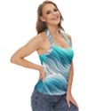 Pastel Blue Ocean Waves Iii Basic Halter Top View3