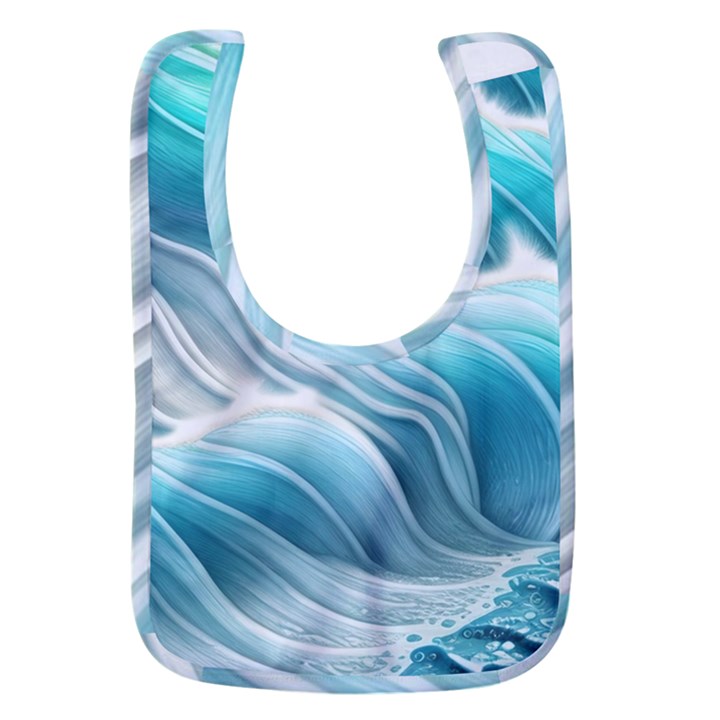 Pastel Blue Ocean Waves Iii Baby Bib