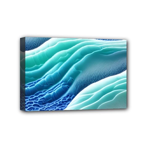 Pastel Beach Wave I Mini Canvas 6  X 4  (stretched) by GardenOfOphir