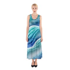 Pastel Beach Wave I Sleeveless Maxi Dress by GardenOfOphir