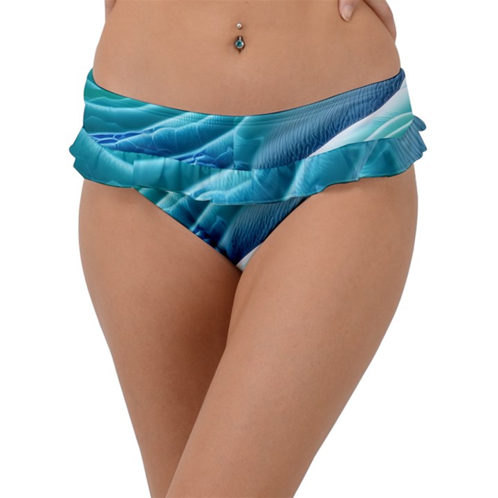 Pastel Beach Wave I Frill Bikini Bottoms