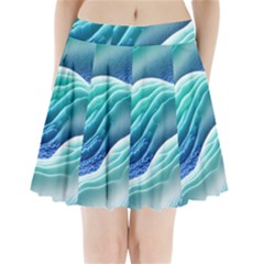 Pastel Beach Wave I Pleated Mini Skirt by GardenOfOphir