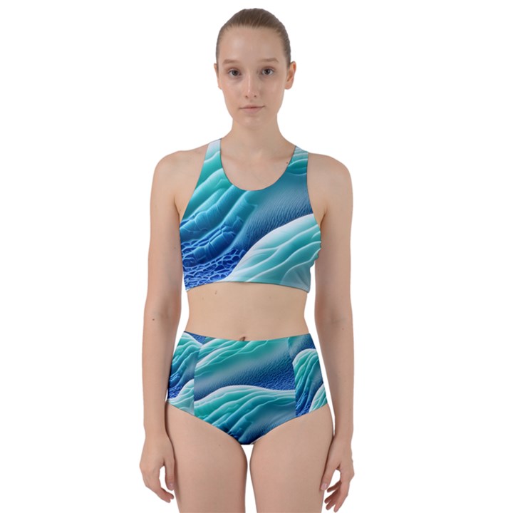 Pastel Beach Wave I Racer Back Bikini Set