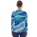 Pastel Beach Wave I V-Neck Long Sleeve Top View2