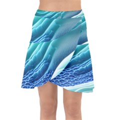 Pastel Beach Wave I Wrap Front Skirt by GardenOfOphir