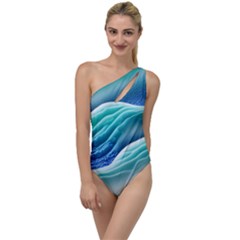 Pastel Beach Wave I To One Side Swimsuit by GardenOfOphir