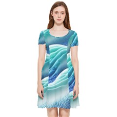 Pastel Beach Wave I Inside Out Cap Sleeve Dress by GardenOfOphir