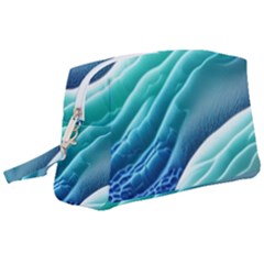 Pastel Beach Wave I Wristlet Pouch Bag (large) by GardenOfOphir