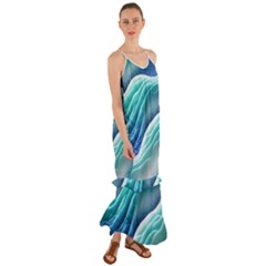 Pastel Beach Wave I Cami Maxi Ruffle Chiffon Dress by GardenOfOphir