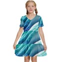 Pastel Beach Wave I Kids  Short Sleeve Tiered Mini Dress View1